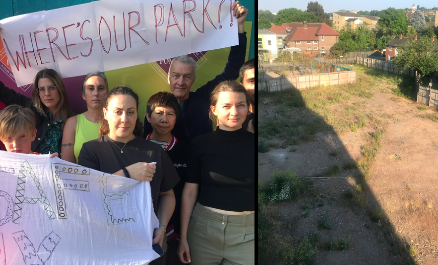 Peckham residents claim developer has turned their park into a wasteland