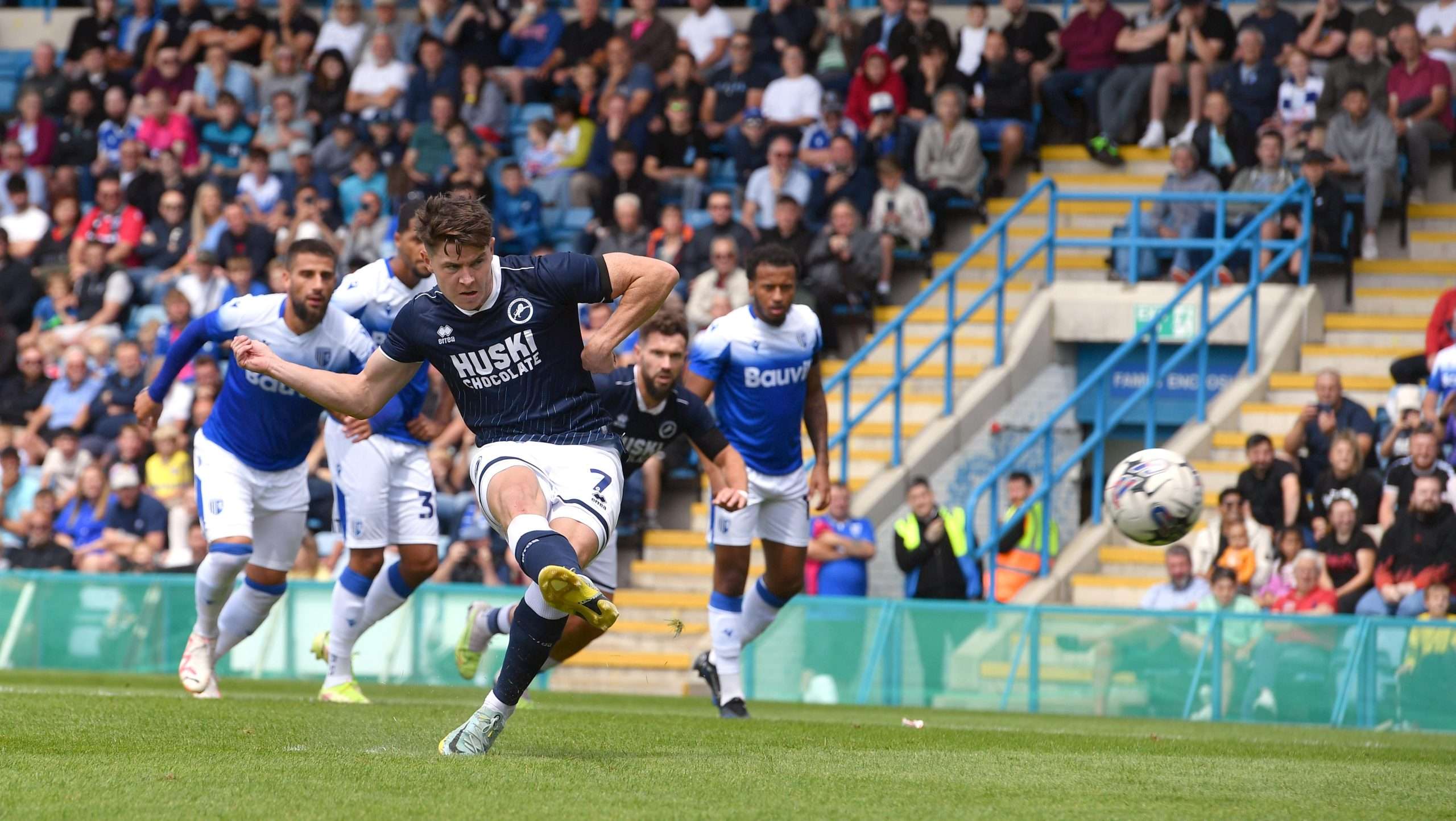 Kevin Nisbet converted from the spot to give Millwall the lead. Photo: Millwall FC