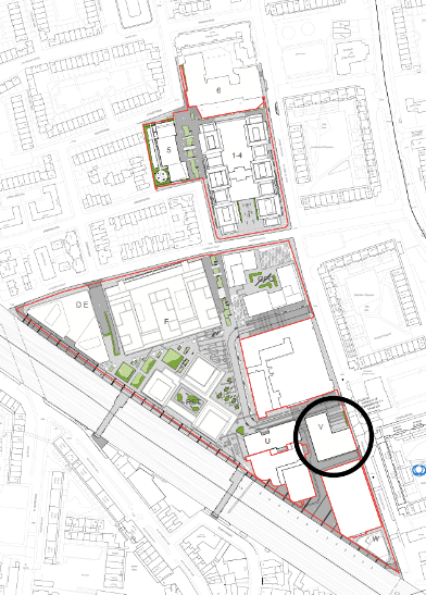 Greystar's Bermondsey development with the planned building circled