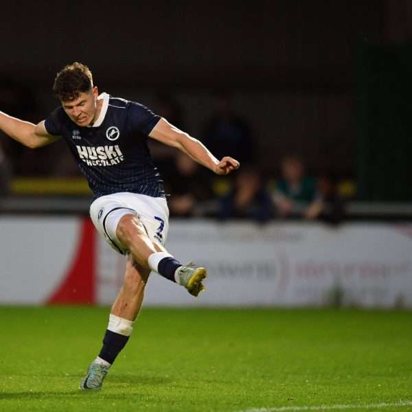 Kevin Nisbet capped his performance with a wonderfully taken free-kick. Image: Millwall FC