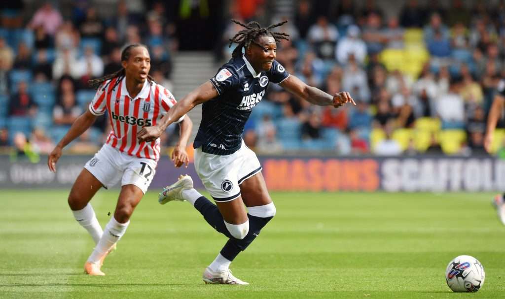 The sixth arrival of Millwall’s window, Brooke Norton-Cuffy, made his debut against Stoke City. Image: Millwall FC