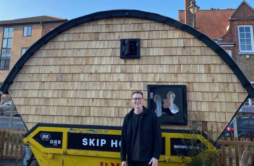 Man who built a house in a skip is receiving a warm welcome from his new neighbours in Bermondsey