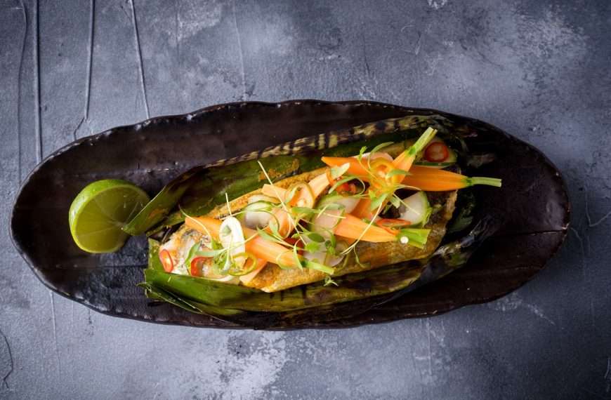 The Dish: Sticky Mango’s Indonesian whole boneless sea bass, barbequed in banana leaf