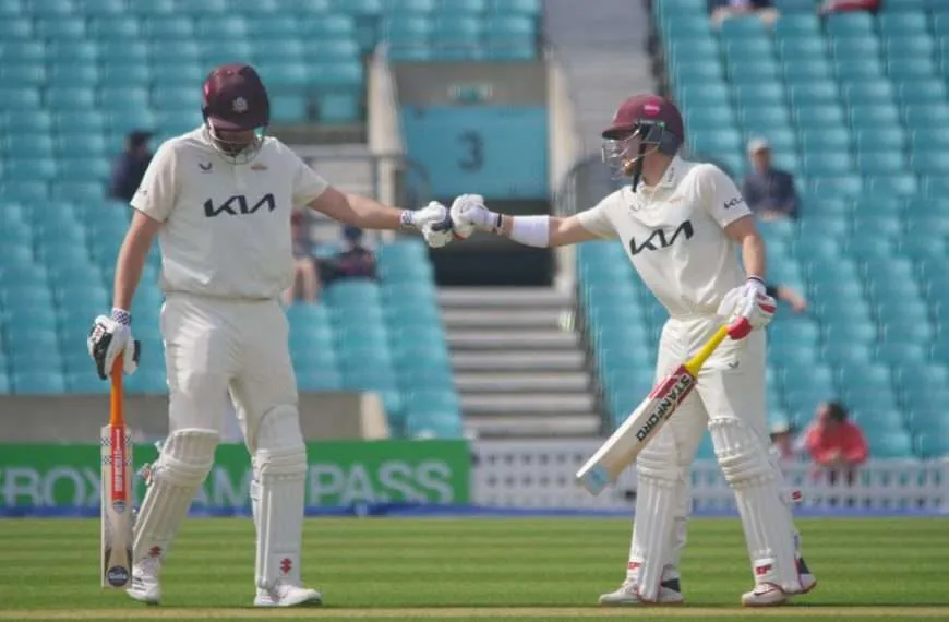 Surrey up and running in title defence despite defiant batting from Kent on final day at Canterbury