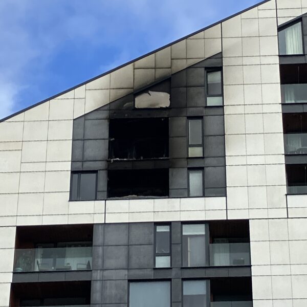 Cladding at St Mark’s Square, where a block caught fire, is being replaced