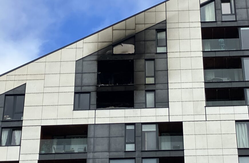 Cladding at St Mark’s Square, where a block caught fire, is being replaced