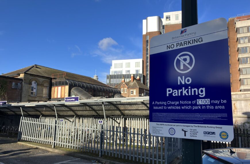 Drivers fined £100 for parking on the access road beside station