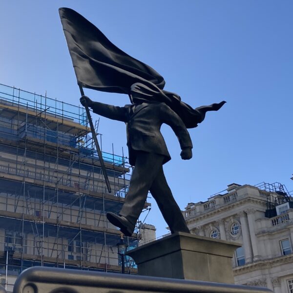 Westminster ‘exploring all options’ for Banksy’s Waterloo Place Blinded by the Flag statue